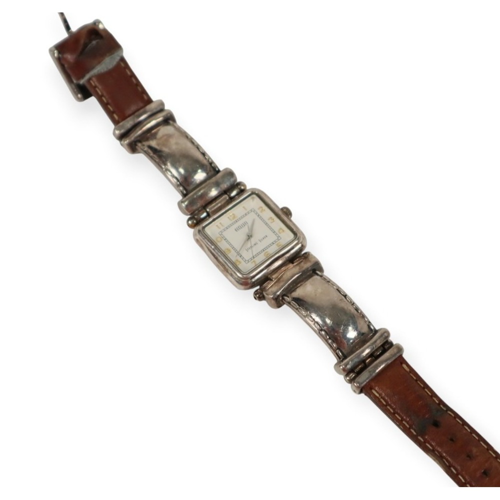 Ecclissi Sterling Silver and Leather Watch - Needs Battery - Picture 1 of 10